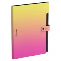 Папка-органайзер на кнопке Berlingo Radiance (А4, 600мкм, 5 отделений) желтый/розовый градиент (XF4_05001), 24шт.