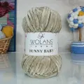 Пряжа BUNNY BABY WOLANS, лён - 45, 100% супермягкий полиэстер, 5 мотков, 100 г, 120 м.