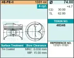 TEIKIN 46346 050 Поршни (к-т 4 шт) TOYOTA CORSA/COROLLA 4E-FE 91-99
