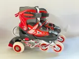 Роликовые коньки, раздвижные р-р 29-32(красные, светящиеся колеса)