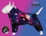 Дождевик-комбинезон для американского стаффордширского терьера суки, повышенной прочности, дизайнерский принт, цвет галактика