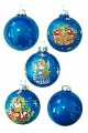 Набор стеклянных елочных шаров Рождественский 6 см, 5 шт, синий