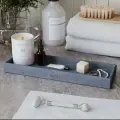 Декоративный поднос для ванной, органайзер для косметики Emily M, 35x10 см, бетон, графитовый матовый