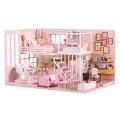 Румбокс Розовая комната DIY House Миниатюрный кукольный домик , интерьерный конструктор