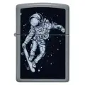 Оригинальная бензиновая зажигалка ZIPPO Classic 48644 Skateboarding Astronaut с покрытием Flat Grey - Астронавт на скейтборде