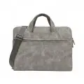 Сумка для ноутбука макбука 14-15 дюймов с плечевым ремнем, серая (MAXSVETSHOP)