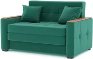Диван Этро Вуд в велюре В33 зеленого цвета, спальное место 110х205