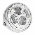 Головная фара LED светодиодная 5.75 дюйма на мотоцикл мопед мототехнику для мотоциклиста, хром