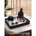Настольный японский садик с чакровым набором Дзен 22х16х2,5 , садик для медитации, сад камней