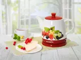 Чайник электрический Oursson KE1742G/RD, керамика, красный, объем 1л, мощность 1800Вт