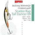 Воблер для рыбалки RAPALA Scatter Rap Tail Dancer 09, 9см, 13гр, цвет ROHL, плавающий