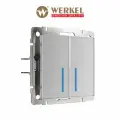 Сенсорный выключатель двухклавишный с подсветкой Werkel W4520006 серебряный 1000 Вт IP20
