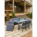 Комплект садовой пластиковой мебели Royal Family LANA LUX DINING, графит на 8 персон
