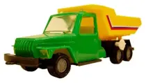 Самосвал Урал форма, инерционный, пластик, 21см, цвет желтый/красный/зеленый