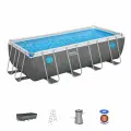 Каркасный прямоугольный бассейн Power Steel 488х244х122см, 11532л, фил. насос 3028л/ч, лестница, тент Bestway 561MB