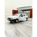 Гараж + машинка модель ВАЗ 2109 (12 см, метал, инерция, открытие 2-х дверей, багажника) - белый