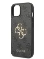 Guess для iPhone 15 чехол PU 4G Big metal logo Hard Grey