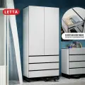 Шкаф для одежды Letta Шварцвальд, ЛДСП, распашной, 2 двери, 90 х 47 х 200см, белый