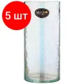 Комплект 5 штук, Ваза цилиндр CRACLE WHITE диаметр 12 СМ высота 25 СМ арт. 380-627