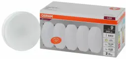 5шт/уп. Лампа LED Таблетка 8Вт 220-240V GX53 640Лм 3000К Угол 110 град. D-73mm L-28mm (ECO35)OSRAM, уп. 1шт