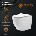 Унитаз подвесной Orange C07 C07-100W с микролифтом, безободковый, овальный, без бачка, фарфоровый, антивсплеск, белый