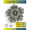 Кованый элемент Цветок стальной. Диаметр 85 мм Толщина 3 мм - 25 шт