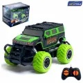 Машинка на пульте управления Джип. Граффити , работает от батареек, цвет зелёный