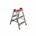 Стремянка Perilla Ярус, цельнометаллическая, 3 ступени, двухсторонняя, 73,5х43,5 см, оцинкованная сталь