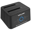 Док-станция для жестких дисков Wavlink ST334U SATA SSD，Мобильный последовательный жесткий диск SATA с двумя отсеками