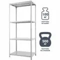 Стеллаж металлический 4 полки 180x80x30 см цвет серый нагрузка на полку 100 кг
