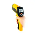 ИК термометр лазерный HTI-819 (6F22) с типом K, измерение температуры бесконтактным способом, цифровой ИК градусник-термометр.