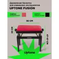 UPTONE Fusion MB3 Burgundy банкетка с регулировкой высоты, цвет корпуса черный матовый, сиденье вельвет в рубчик красный