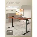Компьютерный игровой стол с регулировкой высоты, электроприводом AT-003, ЛДСП, металл, дуб темный/черный, 140х70х73/118