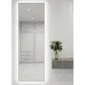 Зеркало с подсветкой в алюминиевой раме настенное ONE MIRROR 200х70см. Свет: Холодный белый 6000К. Серебро