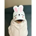 Полотенце детское с капюшоном зайчик уголок с ушками микрофибра