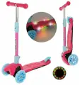 Складной самокат Moby Kids Disco колеса 120 PU со светом и звуком розовый 641464