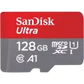 Карта памяти SanDisk Ultra UHS I 128GB MicroSD Card 140MB/s R for Smartphones. Цвет: серо-красный