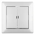 Выключатель Svet Стиль двухклавишный встраиваемый серебро с подсветкой (EV 0365-9128)