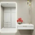 Зеркало с подсветкой в алюминиевой раме настенное ONE MIRROR 200х80см. Свет: Холодный белый 6000К. Белое