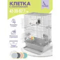 Клетка для птиц разборная PetTails, шаг прута до 11мм, 42*30*h62,7см, светло-серая