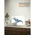 Защитный экран от брызг на плиту 400х600х4мм. Стеновая панель для кухни из закаленного стекла. Фартук для кухни на стену