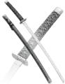 Меч самурайский China Light, с ножнами, длина 70 см, рукоять 24 см, цвет серый мрамор