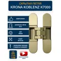 Мебельная петля скрытого монтажа с накладками KRONA K7000, цвет золото