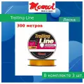 Монофильная леска для рыбалки Momoi Trolling Line 0,45 мм, 18,0 кг, 300 м, оранжевая, 3 штуки