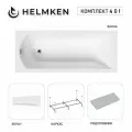 Акриловая ванна Helmken Vespera 170x70 комплект 4 в 1: ванна, каркас, серый подголовник и белый лицевой экран