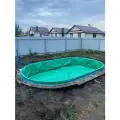 Тент Лагуна, для зимней консервации, овальный, зеленый, для каркасного бассейна, 3x2 м