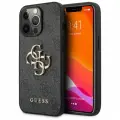 Guess чехол для iPhone 13 Pro, PU кожа 4G Big metal logo серый