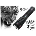Сверхяркий дальнобойный тактический поджигающий фонарь 50W дикий зверь для экстремальных ситуаций с дополнительными линзами желтого, зеленого, синего, красного цветов.