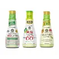 Японский соевый соус Kikkoman Premium с содержанием соевых пептидов с низким уровнем соли (с даси), зелёный горошек (без сои) и с сверхнизким содержанием соли (3 штуки в наборе), 600 мл, Япония