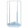 Душевой уголок Ceruttispa C3AW без поддона (90x90x195) стекло прозрачное, профиль белый, универсальная